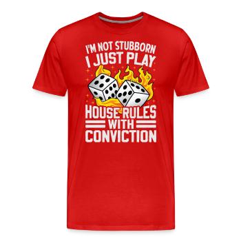 Outfit Für Brettspieler-brettspiele, - Männer Premium Bio T-Shirt - Rot - Vorne - Damien (186cm)