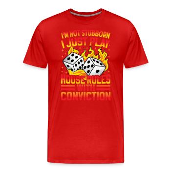 Würfelspiel-Brettspieler-Brettspiel-Liebhaber-Outf - Männer Premium Bio T-Shirt - Rot - Vorne - Damien (186cm)