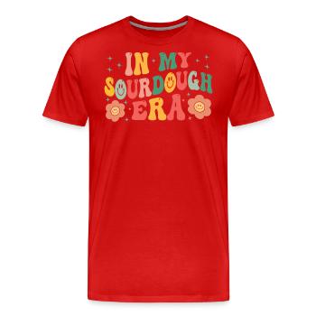 Sourdough Whisperer Bakery Bakers Retro Outfit - Männer Premium Bio T-Shirt - Rot - Vorne - Damien (186cm)