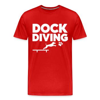 Dock Diving Dire Dog Diving Dock Diving Cadeau - T-shirt bio Premium Homme - rouge - Devant - Damien (186cm)