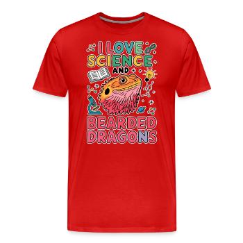 Bearded Dragon Science Student Bearded Dragon Gift - Men's Premium Organic T-Shirt - red - Front - Damien (186cm)