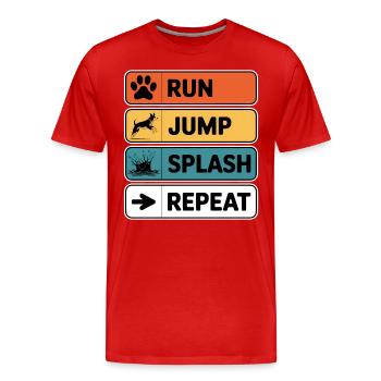 Dock Diving Dire Dog Diving Dock Diving Cadeau - T-shirt bio Premium Homme - rouge - Devant - Damien (186cm)