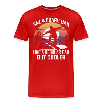 Snowboarderin Spruch Papa Snowboarding Geschenk - Männer Premium Bio T-Shirt - Rot - Vorne - Damien (186cm)