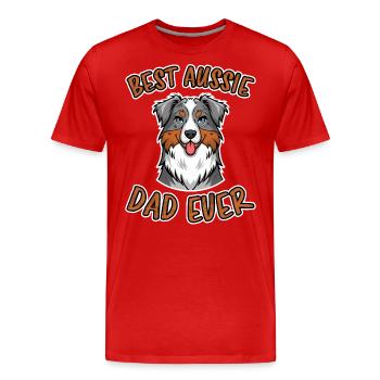 Australian Shepherd Papa Lustiges Aussie Geschenk - Männer Premium Bio T-Shirt - Rot - Vorne - Damien (186cm)