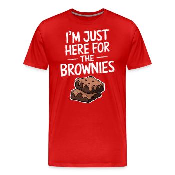 Brownies Saying Pastry Funny Brownie Gift - Men's Premium Organic T-Shirt - red - Front - Damien (186cm)