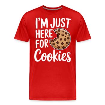 Cookies Saying Chocolate Cookies Funny Cookie Gift - Men's Premium Organic T-Shirt - red - Front - Damien (186cm)