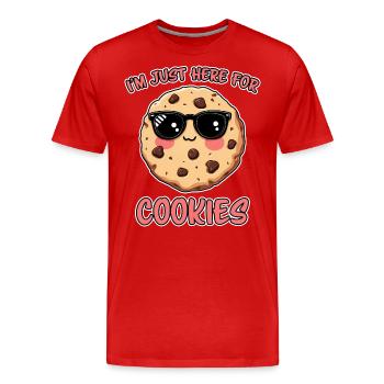 Cookies Saying Chocolate Cookies Funny Cookie Gift - Men's Premium Organic T-Shirt - red - Front - Damien (186cm)
