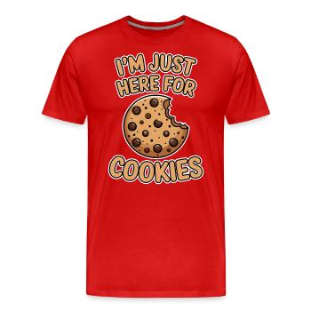 Cookies Saying Chocolate Cookies Funny Cookie Gift - Men's Premium Organic T-Shirt - red - Front - Damien (186cm)