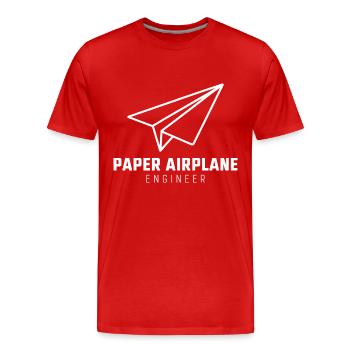Avion en papier disant blague Avion en papier cadeau - T-shirt bio Premium Homme - rouge - Devant - Damien (186cm)