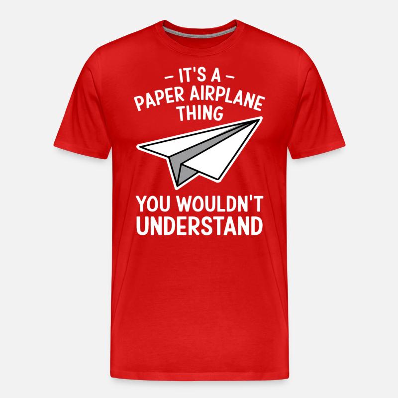 Papierflieger Spruch Witz Papierflugzeug Geschenk - Männer Premium Bio T-Shirt - Rot