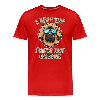 Leonberger disant drôle Leonberger cadeau - T-shirt bio Premium Homme - rouge - Devant - Damien (186cm)