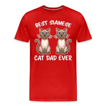Siamkatze Spruch Siamkatze Papa Siamkatze Geschenk - Männer Premium Bio T-Shirt - Rot - Vorne - Damien (186cm)