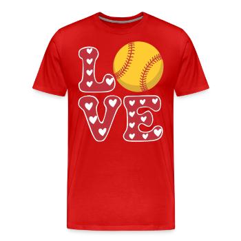 Softball Softball Player Cute Softball Gift - Men's Premium Organic T-Shirt - red - Front - Damien (186cm)