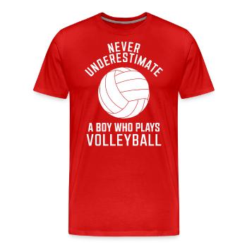 Volleyball Saying Funny Volleyball Gift - Men's Premium Organic T-Shirt - red - Front - Damien (186cm)
