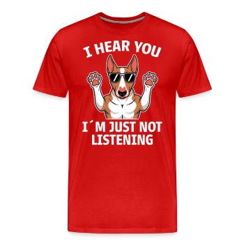 Bull Terrier Dire Drôle Bull Terrier Cadeau - T-shirt bio Premium Homme - rouge - Devant - Damien (186cm)