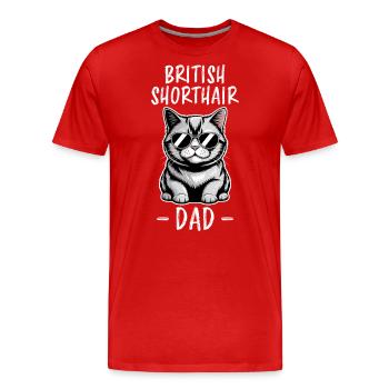 British Shorthair Dire Drôle de Chats Cadeau - T-shirt bio Premium Homme - rouge - Devant - Damien (186cm)