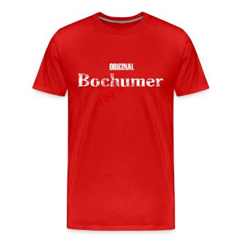 Original Bochumer 100% - Männer Premium Bio T-Shirt - Rot - Vorne - Damien (186cm)