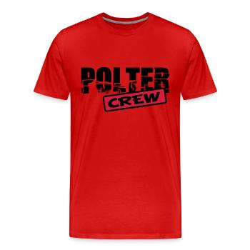 poltercrew - Männer Premium Bio T-Shirt - Rot - Vorne - Damien (186cm)