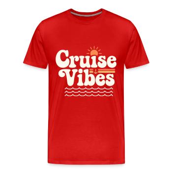 Cruise Vibes | Perfekt für Kreuzfahrtfans - Männer Premium Bio T-Shirt - Rot - Vorne - Damien (186cm)