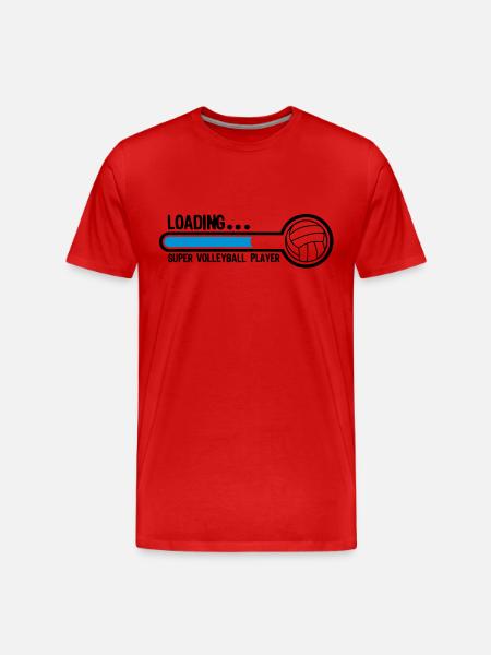 volleyball loading super player1 - T-shirt bio Premium Homme - rouge