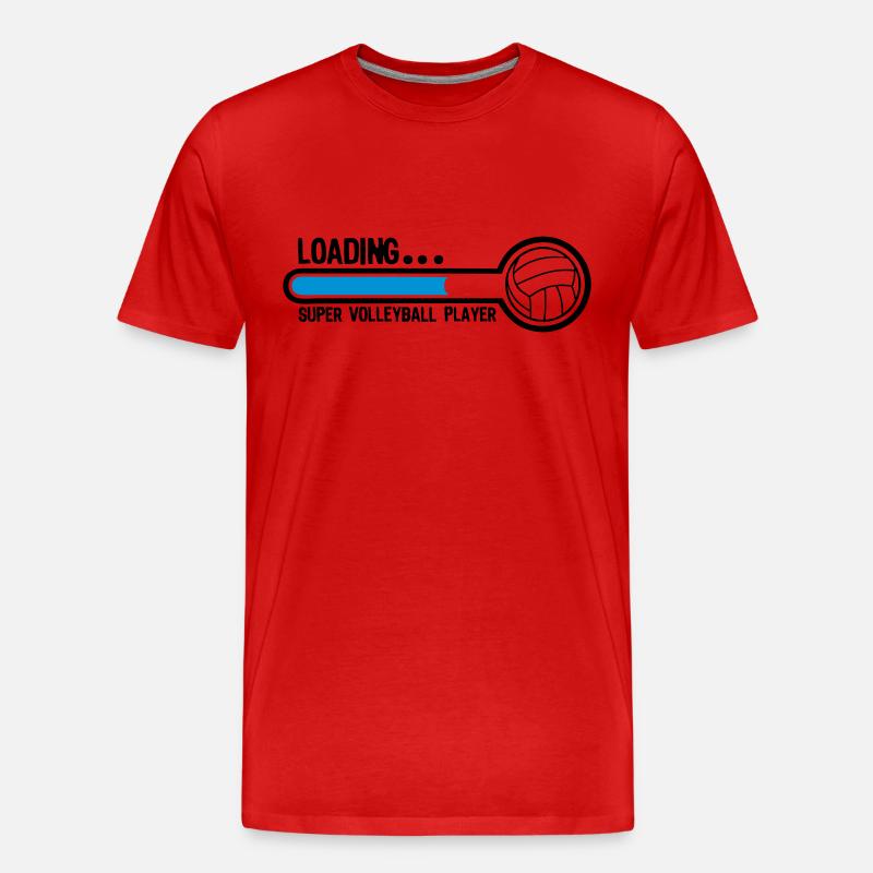 volleyball loading super player1 - T-shirt bio Premium Homme - rouge