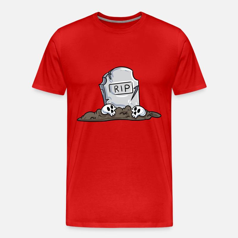 Grabstein - Männer Premium Bio T-Shirt - Rot