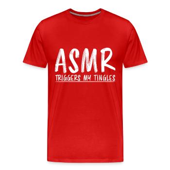 ASMR Saying Triggers Tingles Funny ASMR Gift - Men's Premium Organic T-Shirt - red - Front - Damien (186cm)