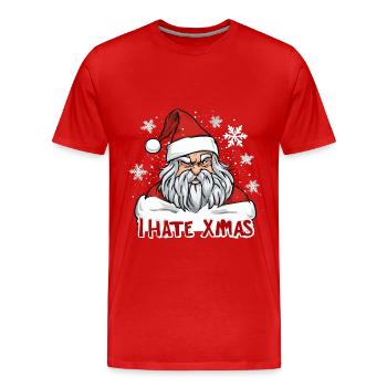 Ich hasse Weihnachten Lustig Anti Weihnacht - Männer Premium Bio T-Shirt - Rot - Vorne - Damien (186cm)