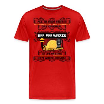 vermesser beruf vermessungstechniker messlatte - Männer Premium Bio T-Shirt - Rot - Vorne - Damien (186cm)