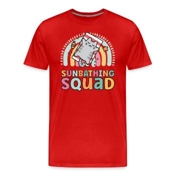 Sunbathing Squad Lustiges Matching Für Mädchen Sonnenbad - Männer Premium Bio T-Shirt - Rot - Vorne - Damien (186cm)