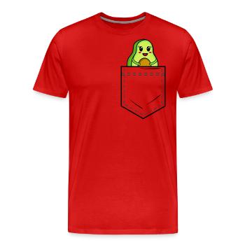 Hemdtasche mit süßer Avocado - Männer Premium Bio T-Shirt - Rot - Vorne - Damien (186cm)