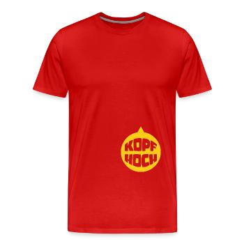 Kopf Hoch (Dreckiger-Hals-Edition) - Männer Premium Bio T-Shirt - Rot - Vorne - Damien (186cm)
