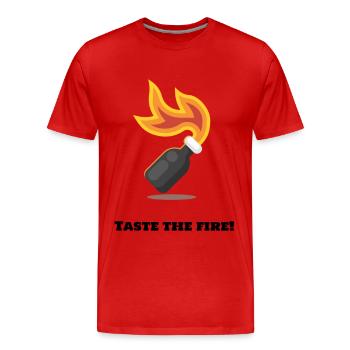 Taste The Fire - Männer Premium Bio T-Shirt - Rot - Vorne - Damien (186cm)