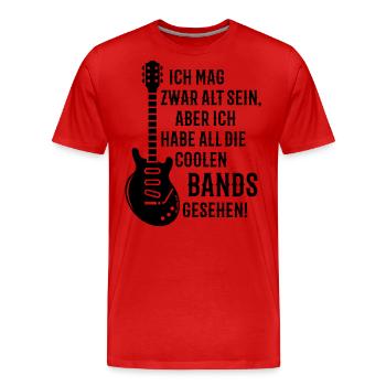 Ich Habe All Die Coolen Bands Gesehen! (Rock / B) - Männer Premium Bio T-Shirt - Rot - Vorne - Damien (186cm)