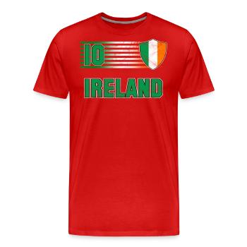 Irlande - T-shirt bio Premium Homme - rouge - Devant - Damien (186cm)