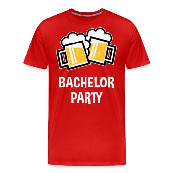 Bachelor Party (JGA Bier Bayrische Bierkrüge / 3C) - Männer Premium Bio T-Shirt - Rot - Vorne - Damien (186cm)