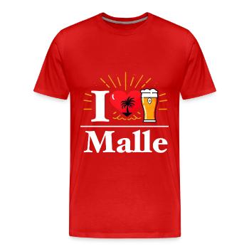 I Love Malle Mallorca Vacances Bière Alcool Vacances - T-shirt bio Premium Homme - rouge - Devant - Damien (186cm)