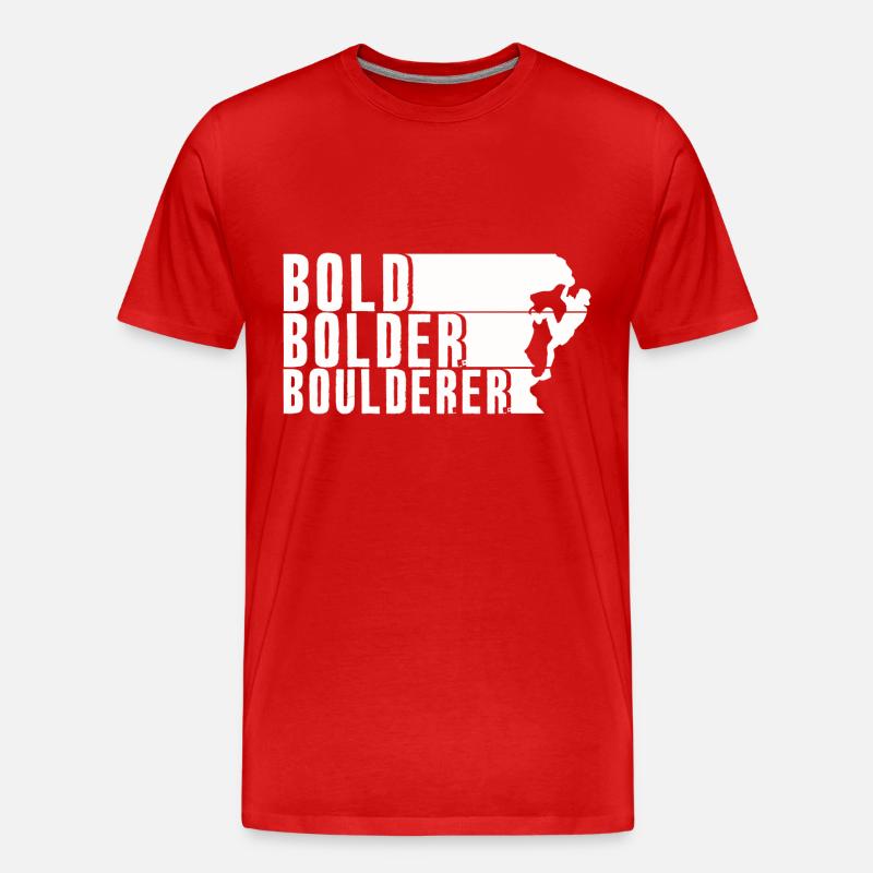 Bold Bolder Boulderer Boulder Bouldern - Männer Premium Bio T-Shirt - Rot