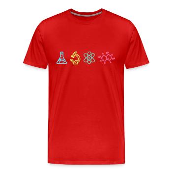 Éléments scientifiques - T-shirt bio Premium Homme - rouge - Devant - Damien (186cm)