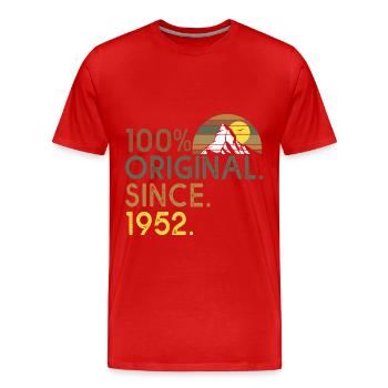 100% original since 1952 anniversary 70 years - Men's Premium Organic T-Shirt - red - Front - Damien (186cm)