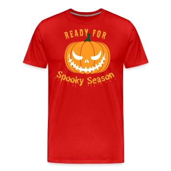 spooky season - Männer Premium Bio T-Shirt - Rot - Vorne - Damien (186cm)