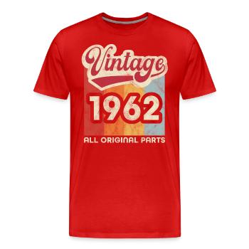 Millésime 1962 - T-shirt bio Premium Homme - rouge - Devant - Damien (186cm)