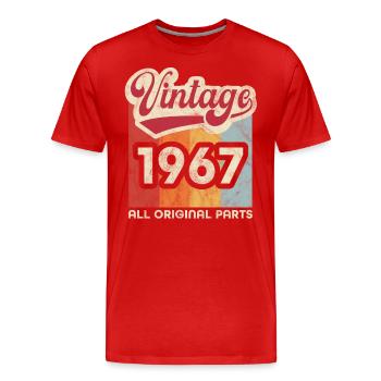Millésime 1967 - T-shirt bio Premium Homme - rouge - Devant - Damien (186cm)