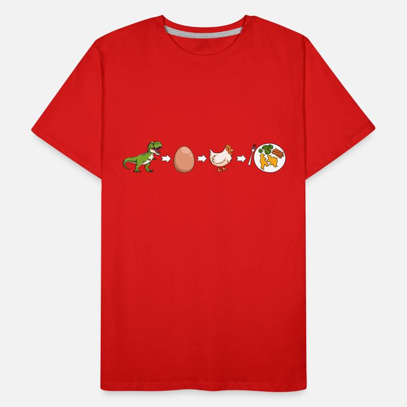 Evolution vom Dinosaurier zum Dino Nugget Männer Premium Bio T-Shirt