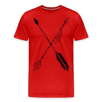 flèches indiennes - T-shirt bio Premium Homme - rouge - Devant - Damien (186cm)