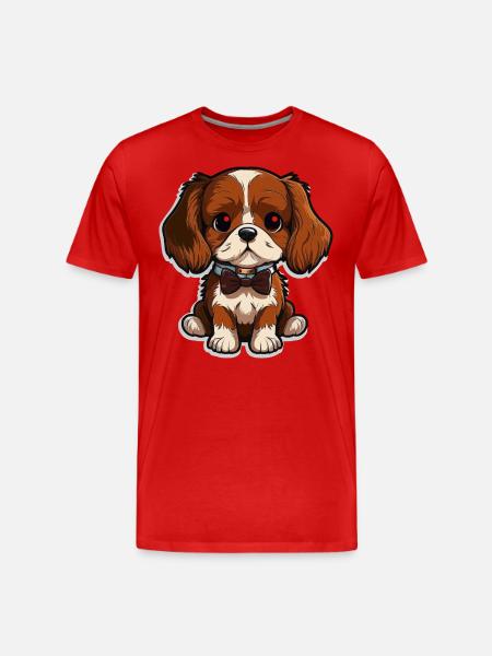 Dapper Puppy - Men's Premium Organic T-Shirt - red