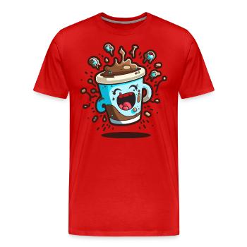 Améliorez votre espresso - T-shirt bio Premium Homme - rouge - Devant - Damien (186cm)