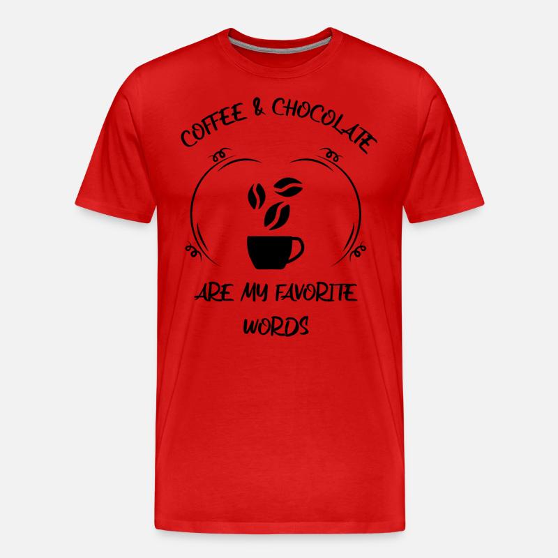 Kaffee Espresso Käffchen & Schokolade - Männer Premium Bio T-Shirt - Rot