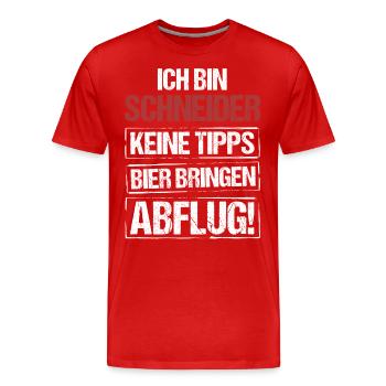 Je suis tailleur - apportez de la bière et partez - T-shirt bio Premium Homme - rouge - Devant - Damien (186cm)