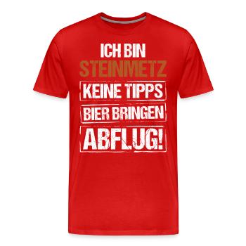 I'm a stonemason - bring beer and take off - Men's Premium Organic T-Shirt - red - Front - Damien (186cm)